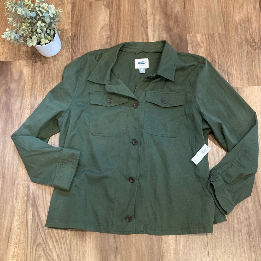 Old Navy Forest Green 100% cotton Utility Jacket
